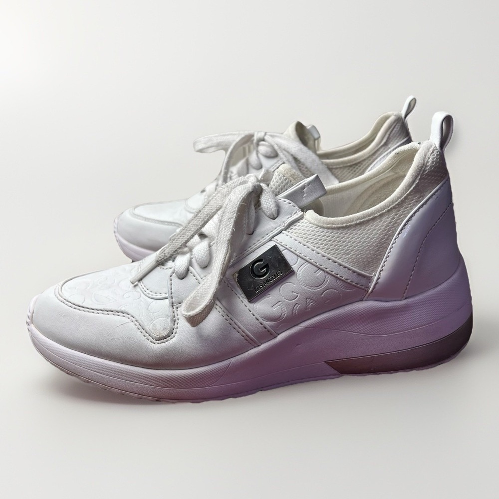 Guess GBG Los Angeles Women's JIMMI Sneakers White Lace Up‎ Size 9